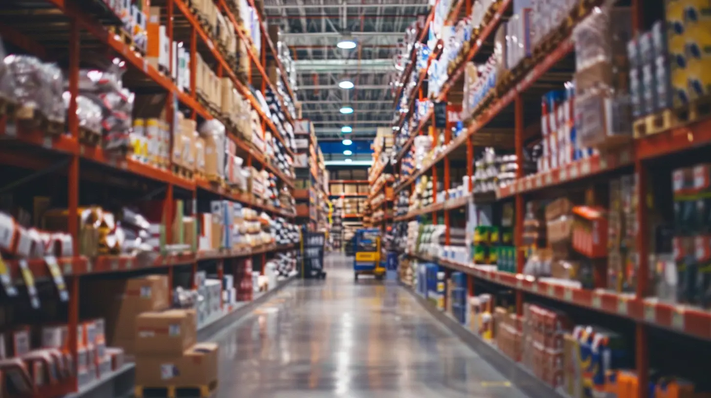 inside a costco store aisle